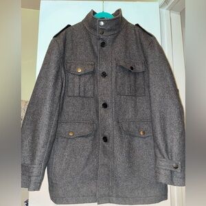 Luxurious wool military jacket pea coat by Michael Kors size Large